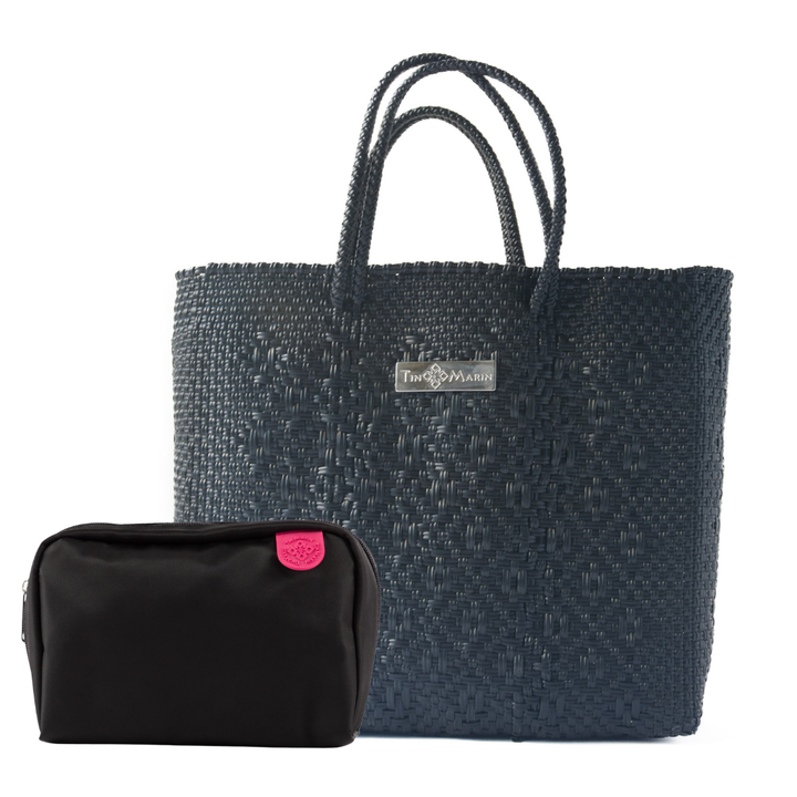 All Black Large Crossbody & Checs Pouch