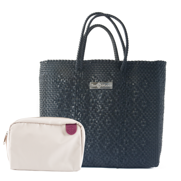 All Black Large Crossbody & Checs Pouch