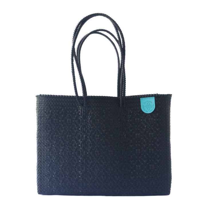 All Black Woven Super Tote