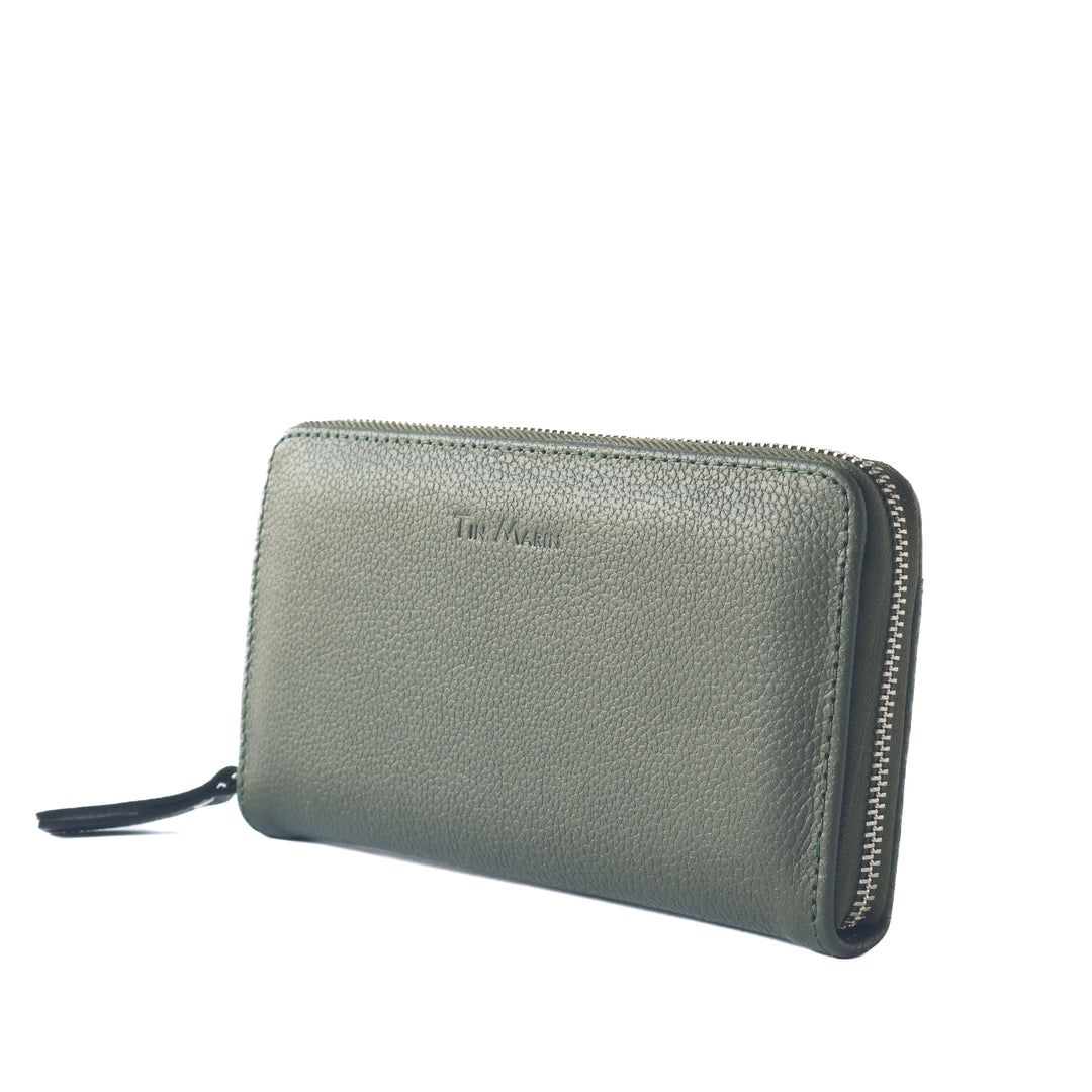 Camila Large Leather Wallet - Green
