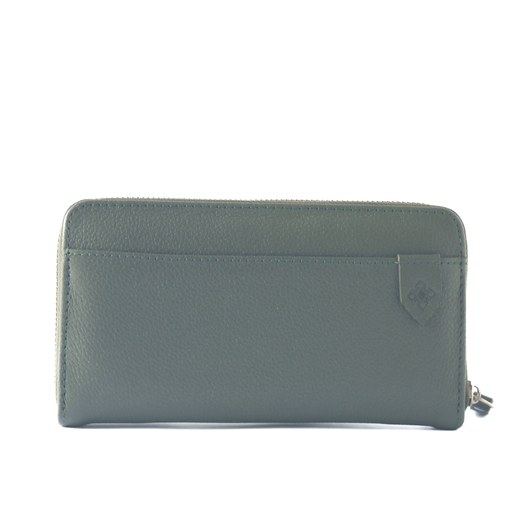 Camila Large Leather Wallet - Green