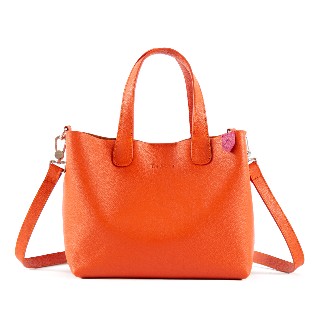 Emma Leather Crossbody - Orange