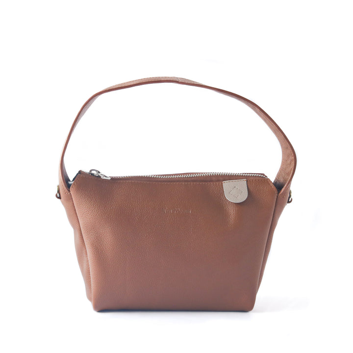 Maina Shoulder Leather Bag - Tan