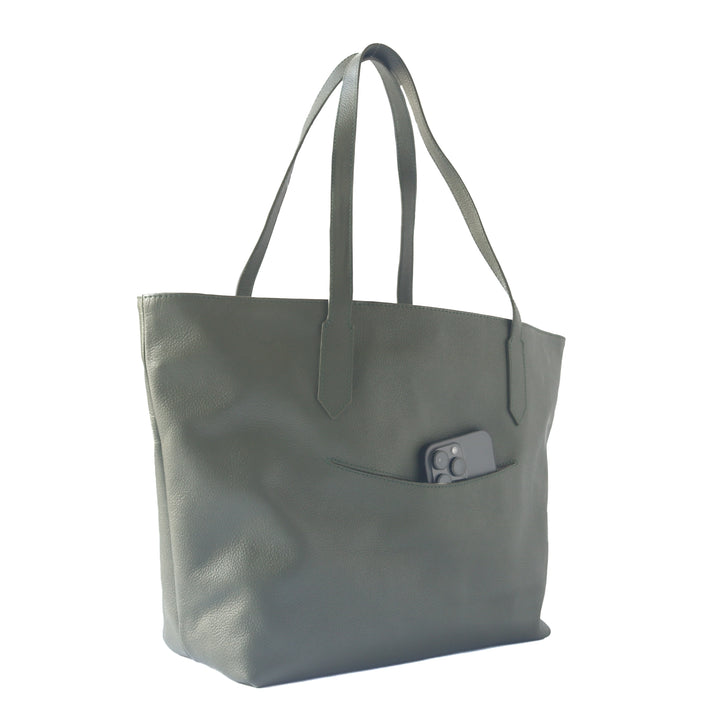 Martina Leather Tote - Green
