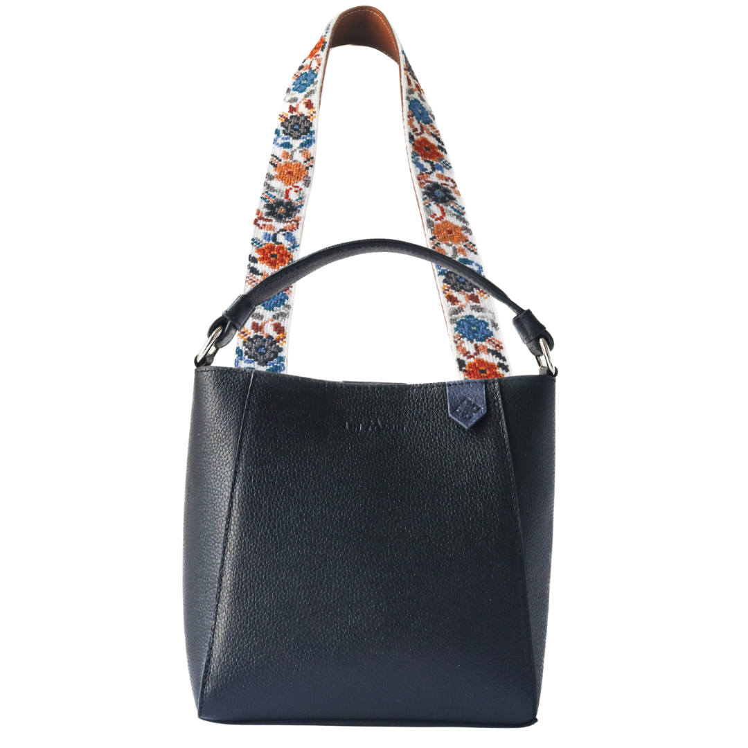 Yaya Leather Bucket Bag & Mai Woven Strap