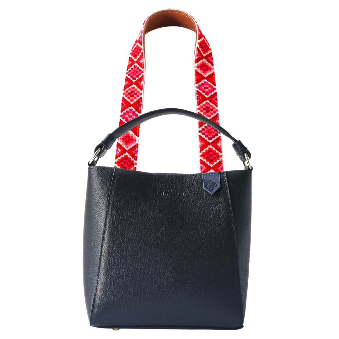 Yaya Leather Bucket Bag & Mai Woven Strap