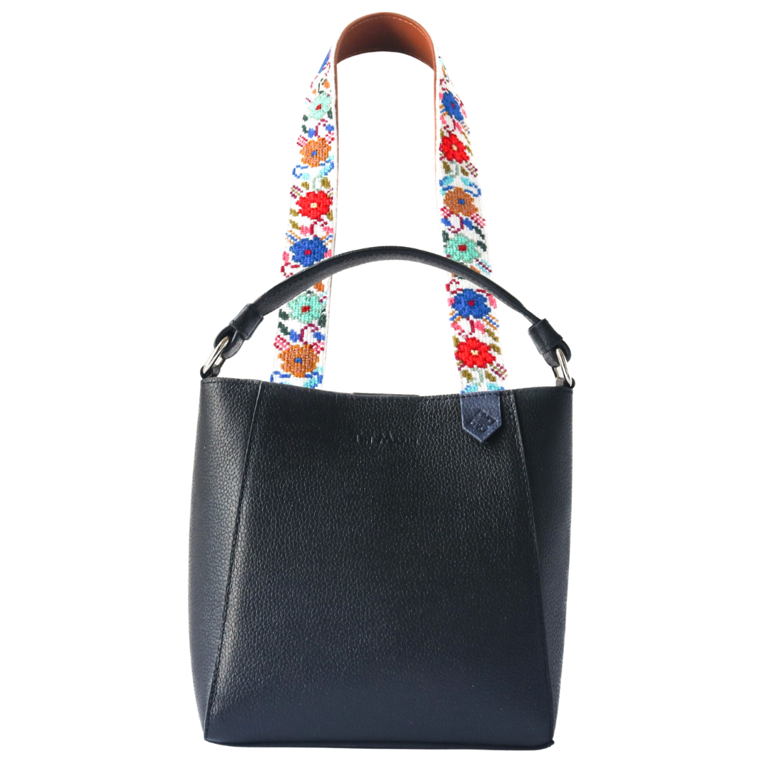 Yaya Leather Bucket Bag & Mai Woven Strap