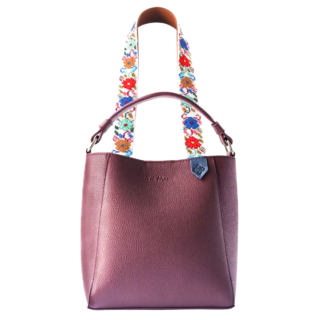 Yaya Leather Bucket Bag & Mai Woven Strap