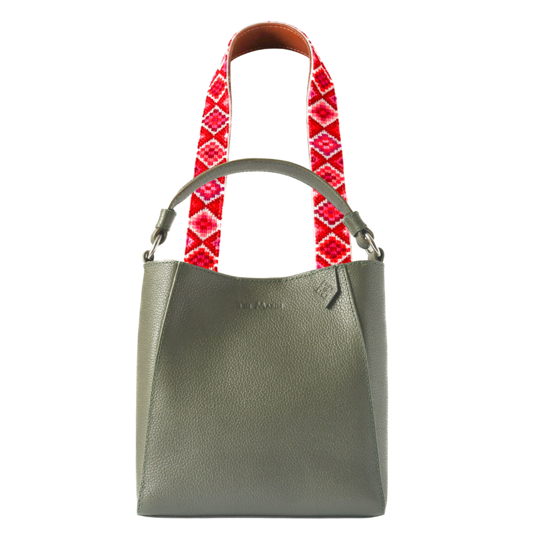 Yaya Leather Bucket Bag & Mai Woven Strap