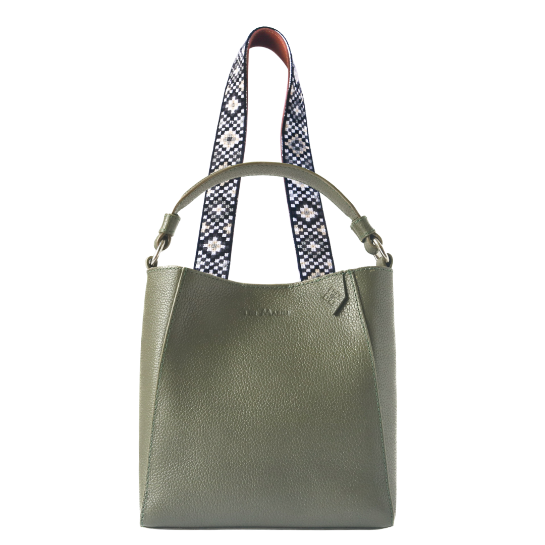 Yaya Leather Bucket Bag & Mai Woven Strap