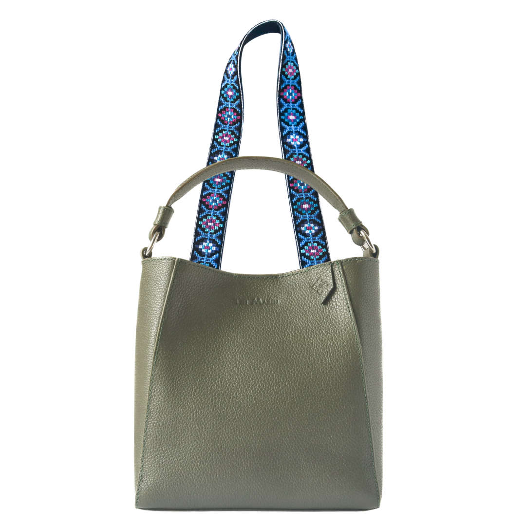 Yaya Leather Bucket Bag & Mai Woven Strap