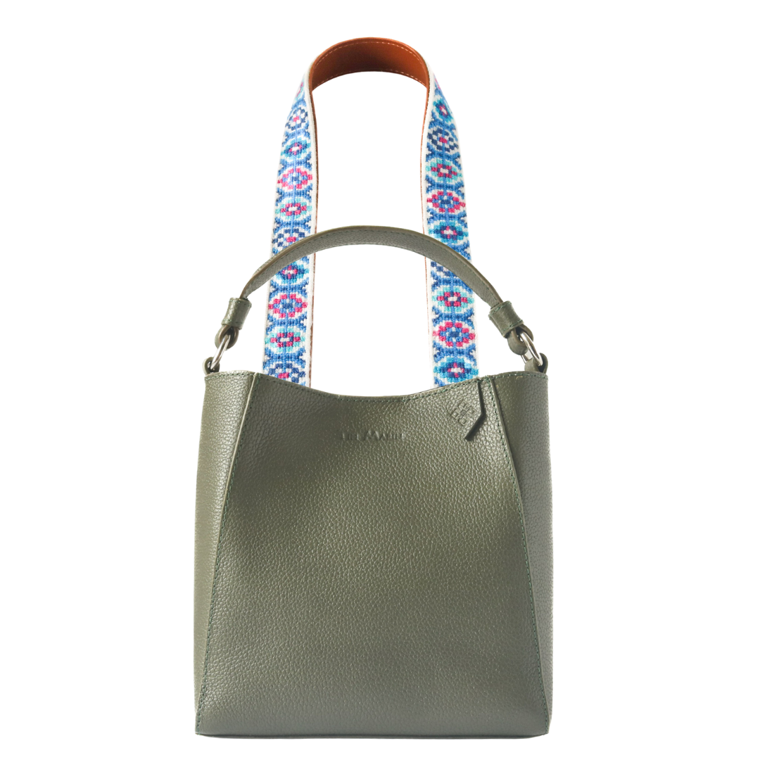 Yaya Leather Bucket Bag & Mai Woven Strap