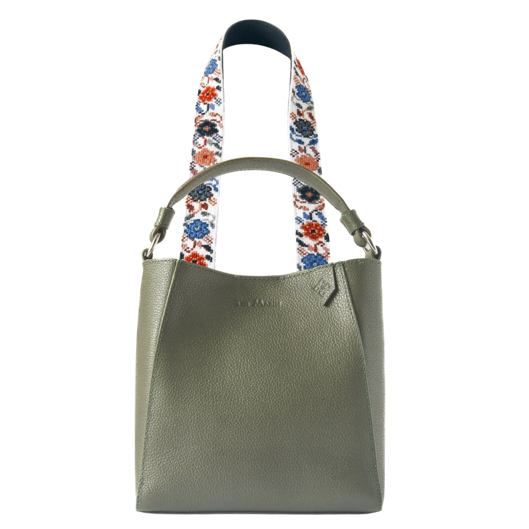 Yaya Leather Bucket Bag & Mai Woven Strap