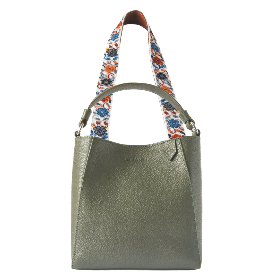 Yaya Leather Bucket Bag & Mai Woven Strap