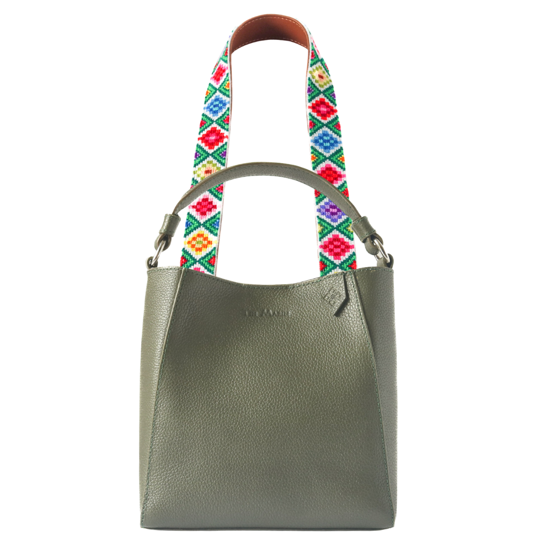 Yaya Leather Bucket Bag & Mai Woven Strap