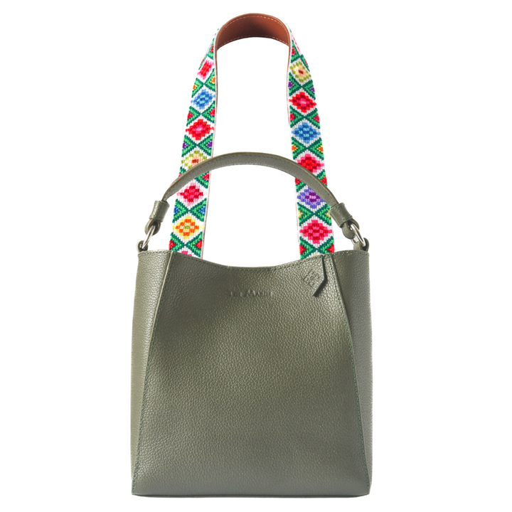 Yaya Leather Bucket Bag & Mai Woven Strap