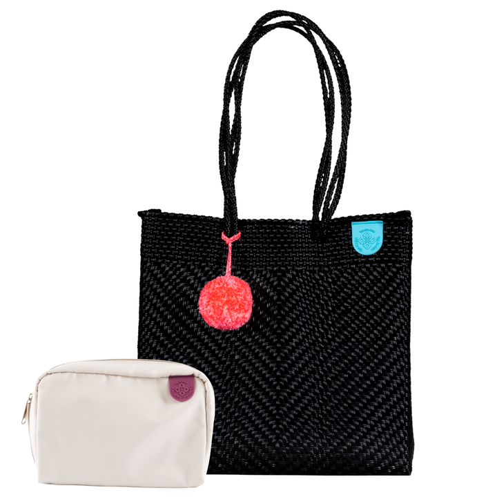 Woven Tote & Checs Pouch