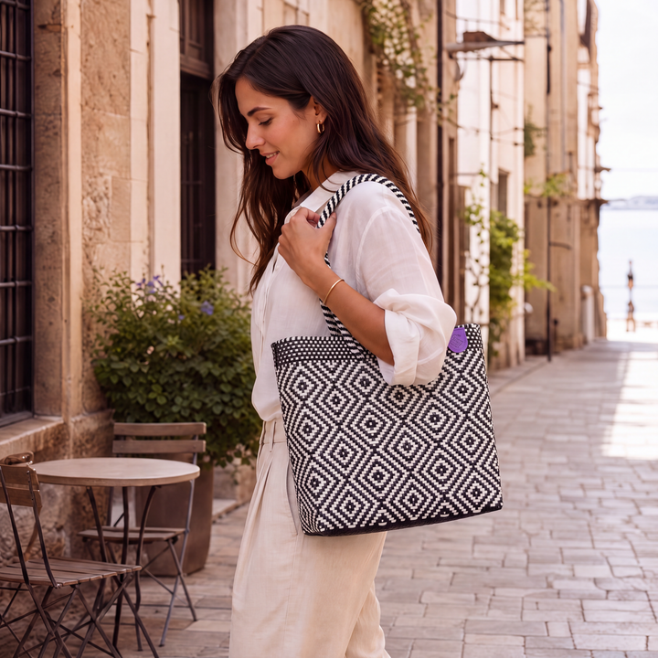 Greca Woven Tote