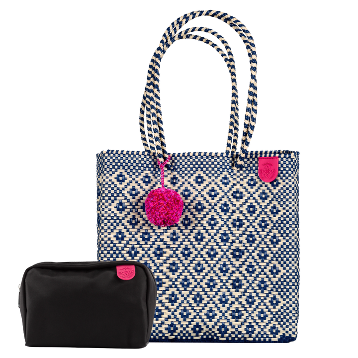 Woven Tote & Checs Pouch