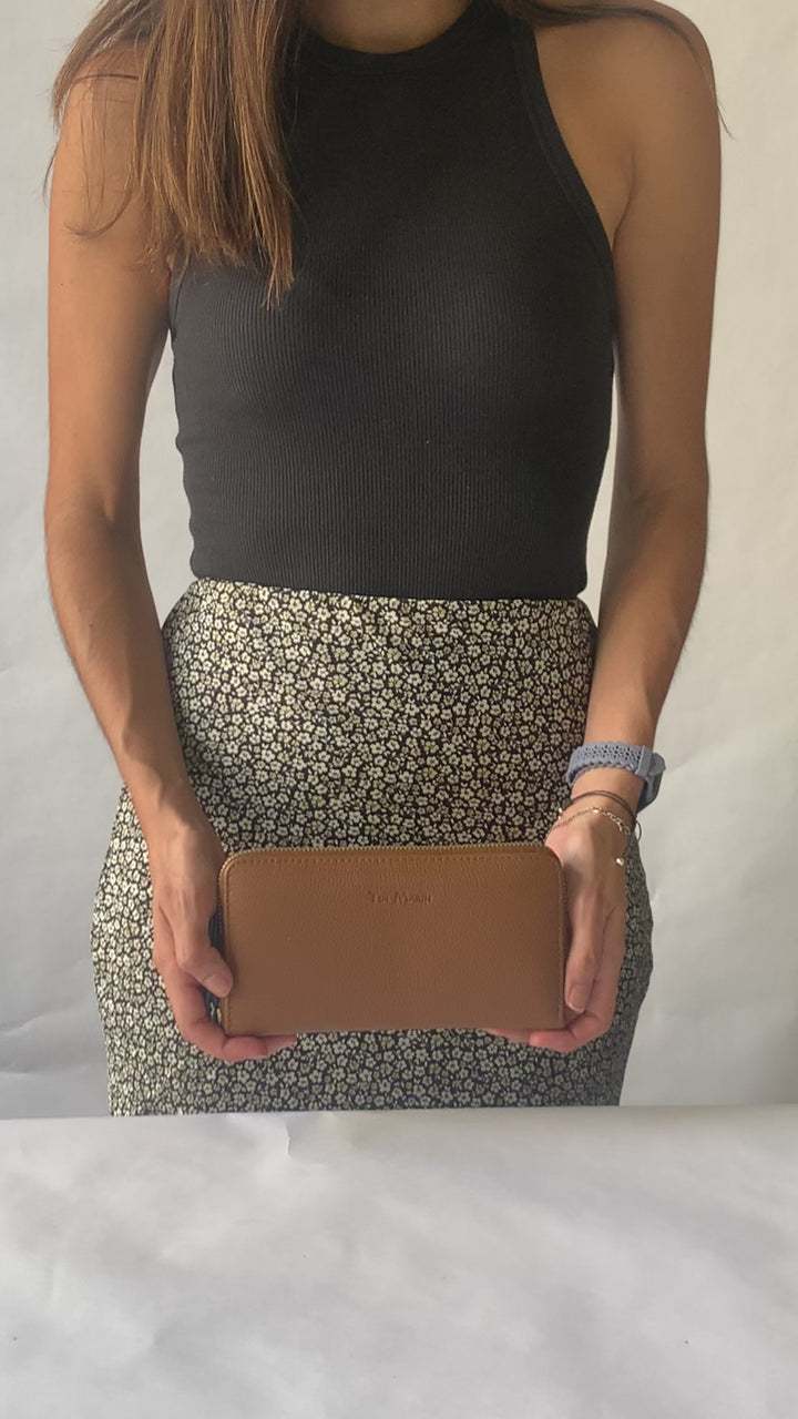 Camila Large Leather Wallet - Burgundy