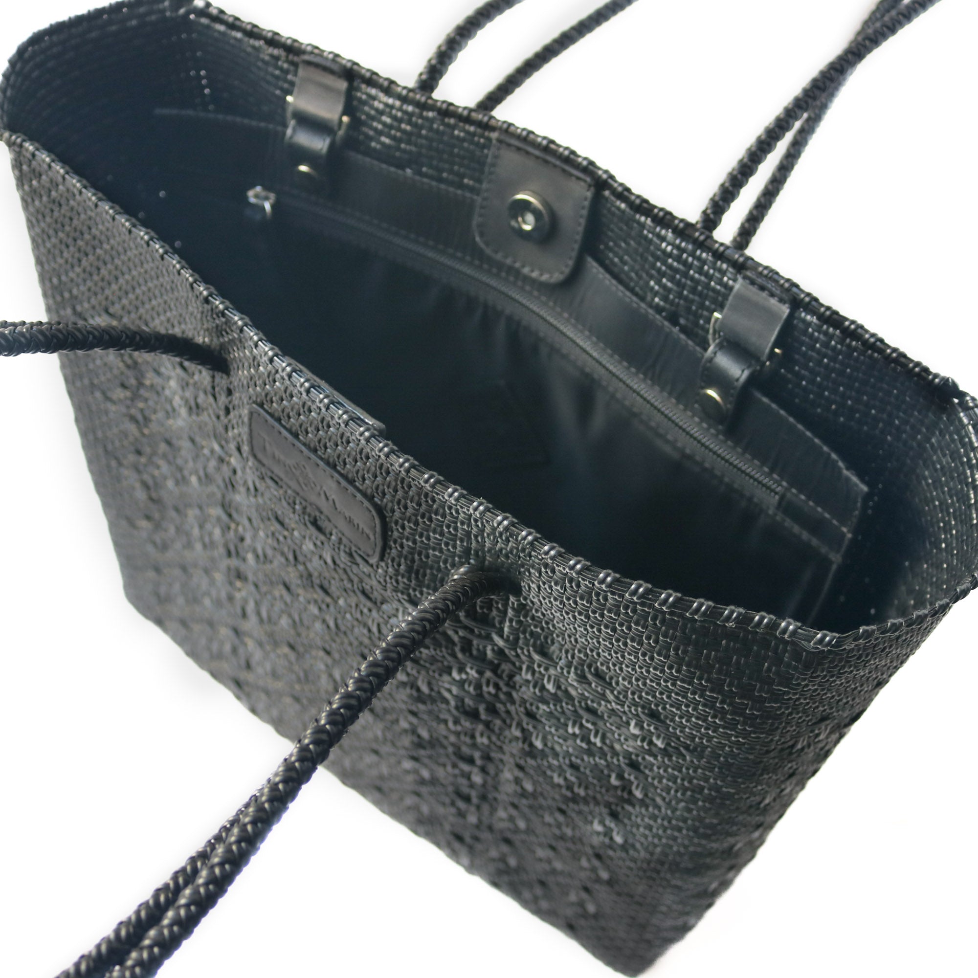 All Black Woven Tote | Tin Marin | Artisan Bags – Tin Marin Brand