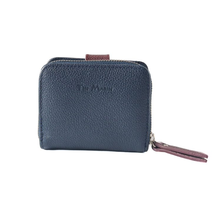 Camila Small Leather Wallet - Navy Blue
