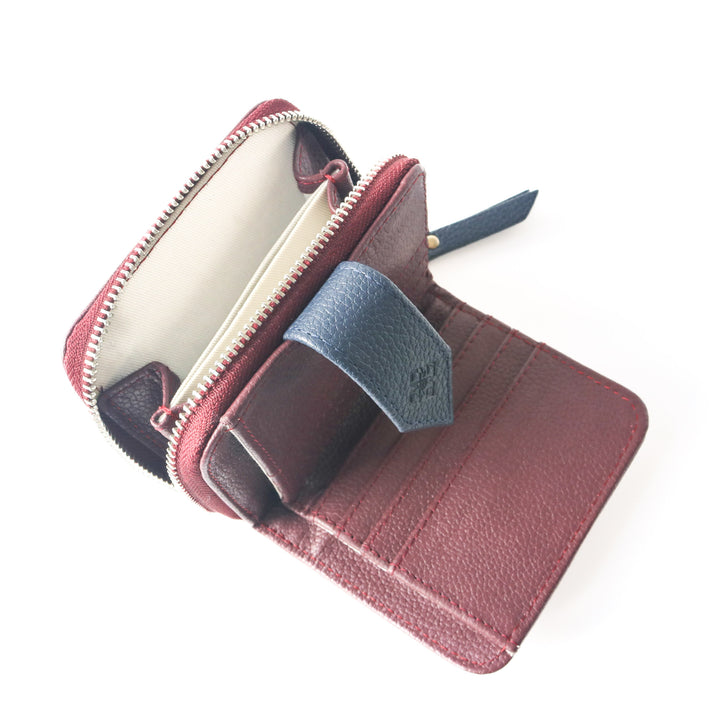 Camila Small Leather Wallet - Burgundy