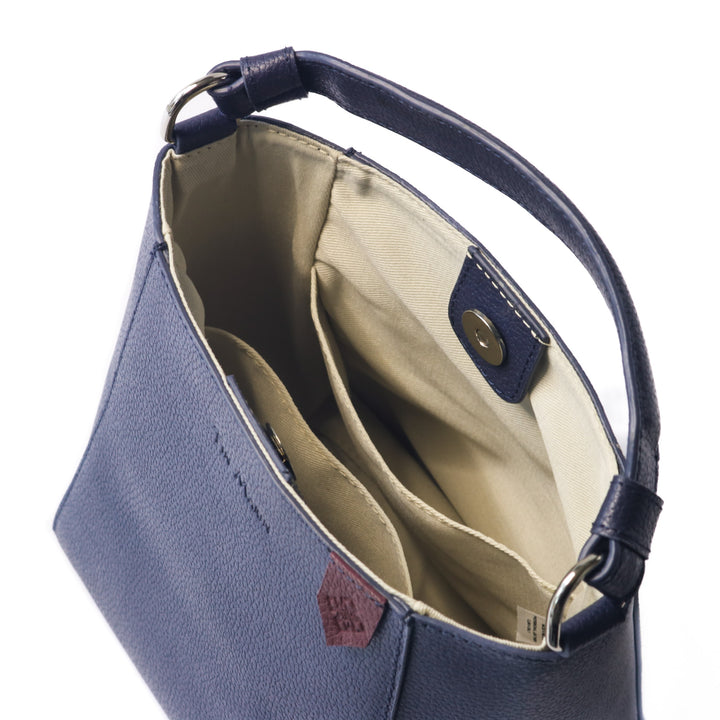 Yaya Leather Bucket Bag - Navy Blue